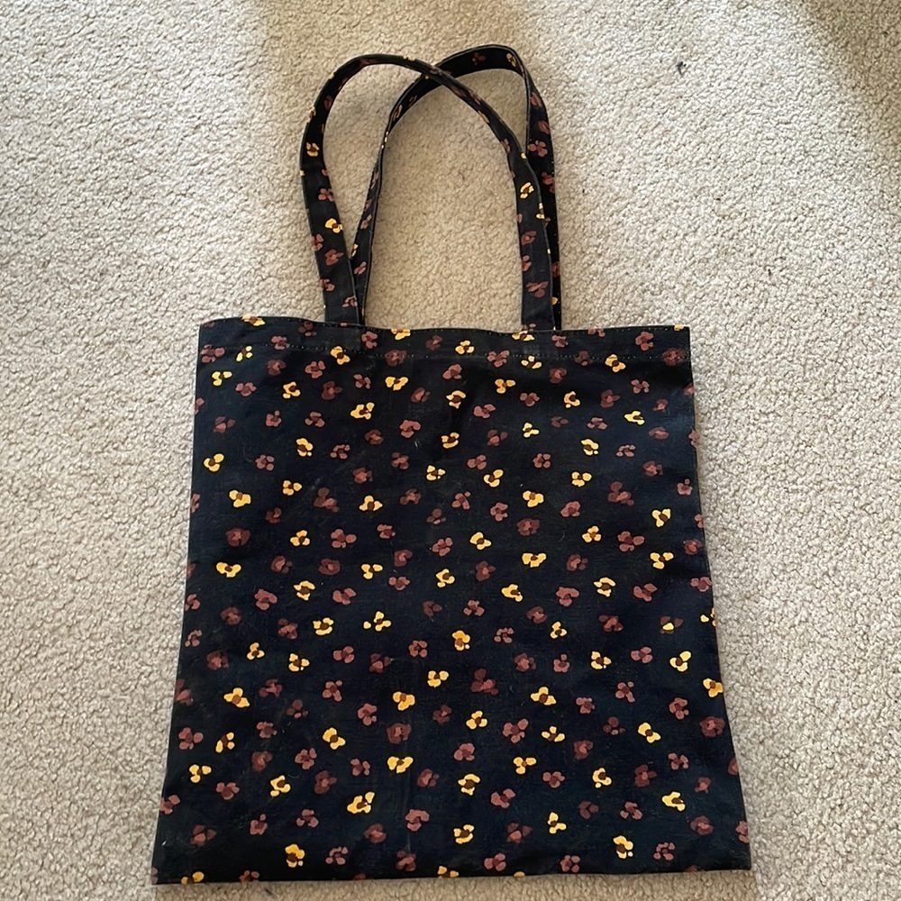 Madewell Insider floral black and yellow tote bag